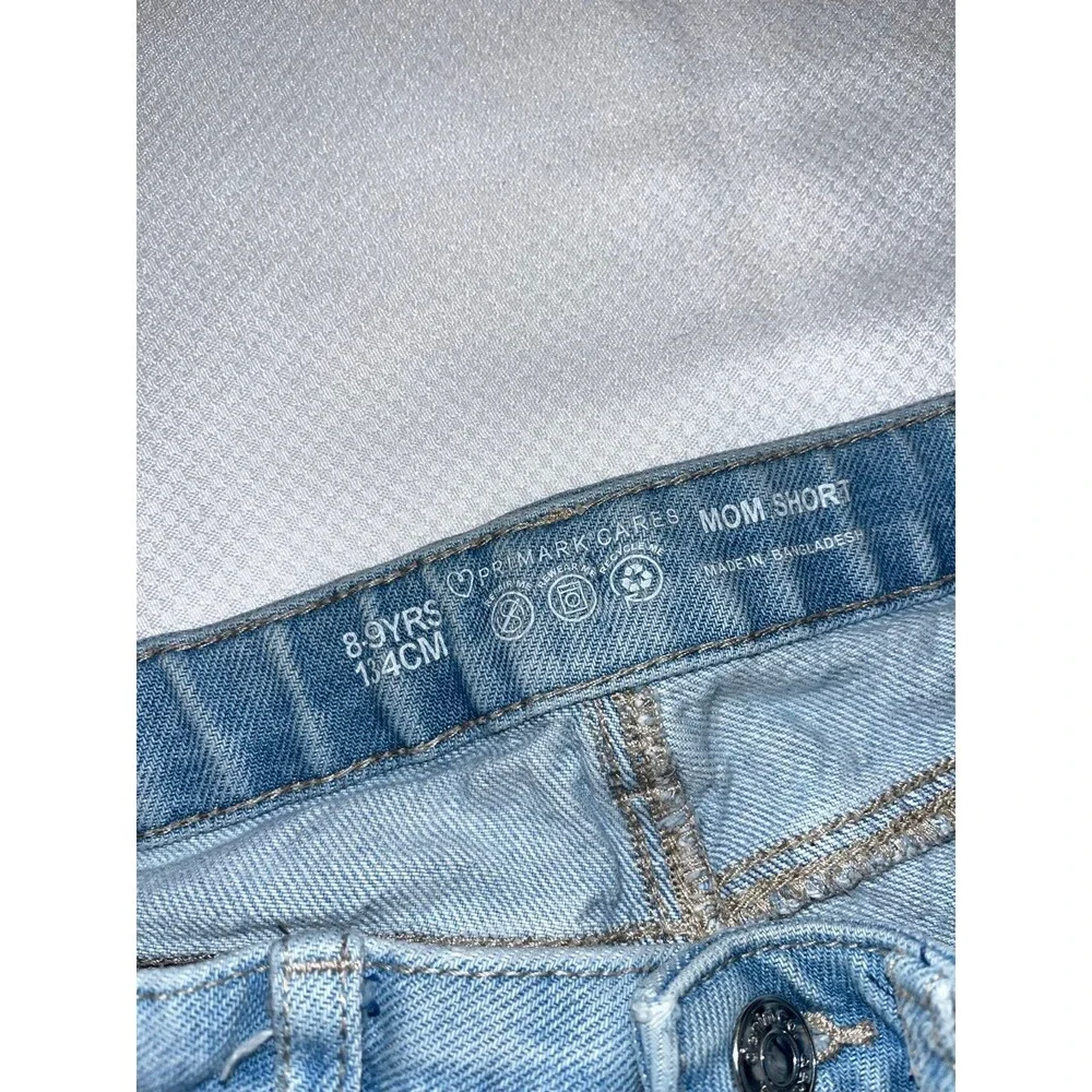Girl’s Primark Light Wash Denim Mom Shorts Size 8/9